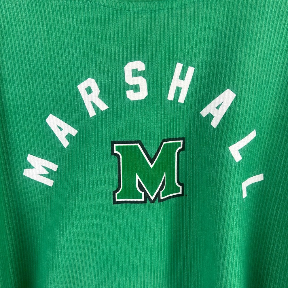 Pressbox Marshall University Thundering Herd Ribbed Sweatshirt Green Womens 2XL - Picture 4 of 8